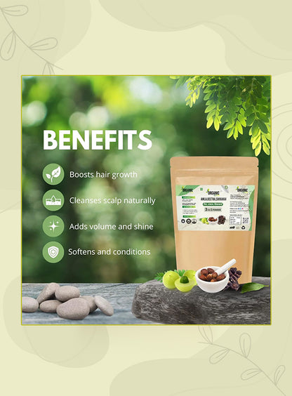 3-in-1 Amla Reetha Shikakai Powder | Natural Herbal Hair Care Blend | Hair Cleanser & Conditioner