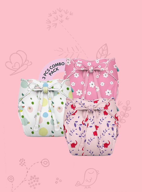 3 Piece Pack of New & Improved Smart Nappy for 0-3 months old Infants (Size XS)