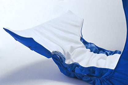 Adult Cloth Diaper - Waist Size 28-36 inch - Senior Reusable Washable for Older Men & Women with 2 Wet Free Four Layer Inserts for Day & Night Incontinence & Bedwetting, (Deep Blue)