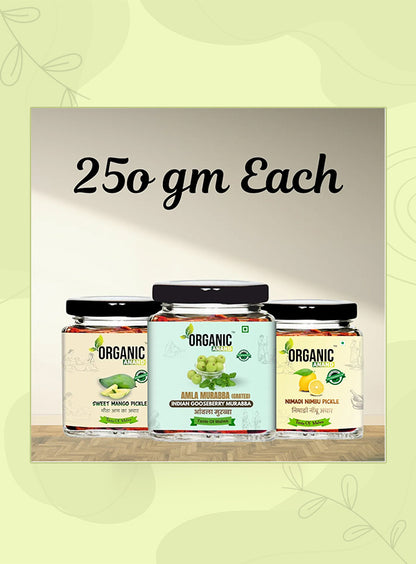 Organic Anand Family Trio (Mango + Nimadi Lemon + Murabba)