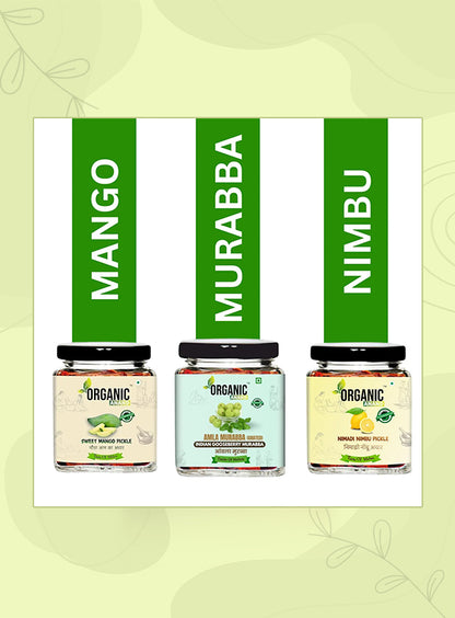Organic Anand Family Trio (Mango + Nimadi Lemon + Murabba)