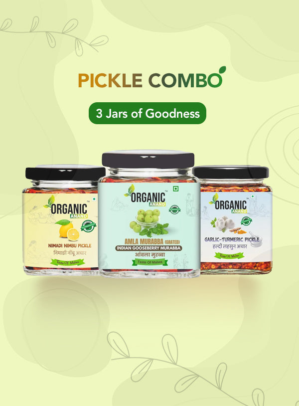 Organic Anand Heritage Trio (Garlic Turmeric + Nimadi Lemon + Murabba)