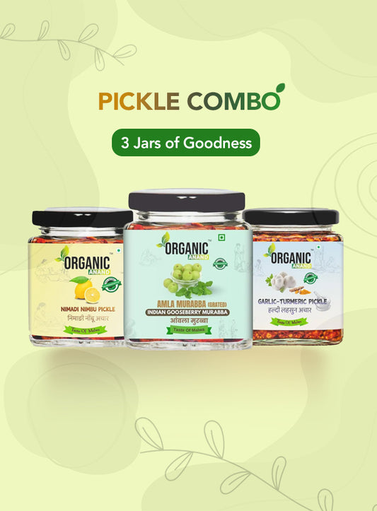Organic Anand Heritage Trio (Garlic Turmeric + Nimadi Lemon + Murabba)