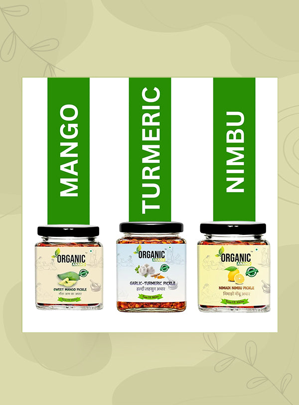 Organic Anand Spicy Trio (Mango + Garlic Turmeric + Nimadi Lemon)