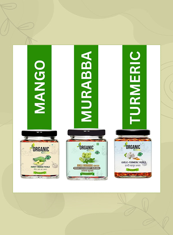 Organic Anand Wellness Trio (Mango + Garlic Turmeric + Murabba)